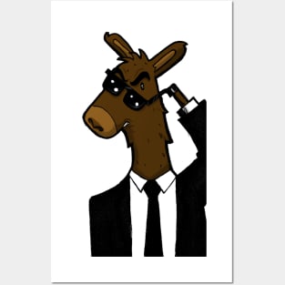 Llama in black Posters and Art